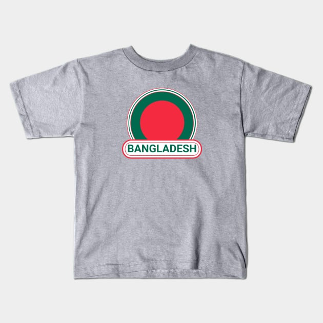 Bangladesh Country Badge - Bangladesh Flag Kids T-Shirt by Yesteeyear